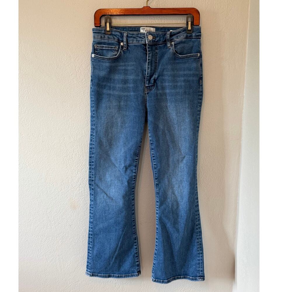 Women's Frame Le Crop Mini Boot Blue Denim Jeans Size 30